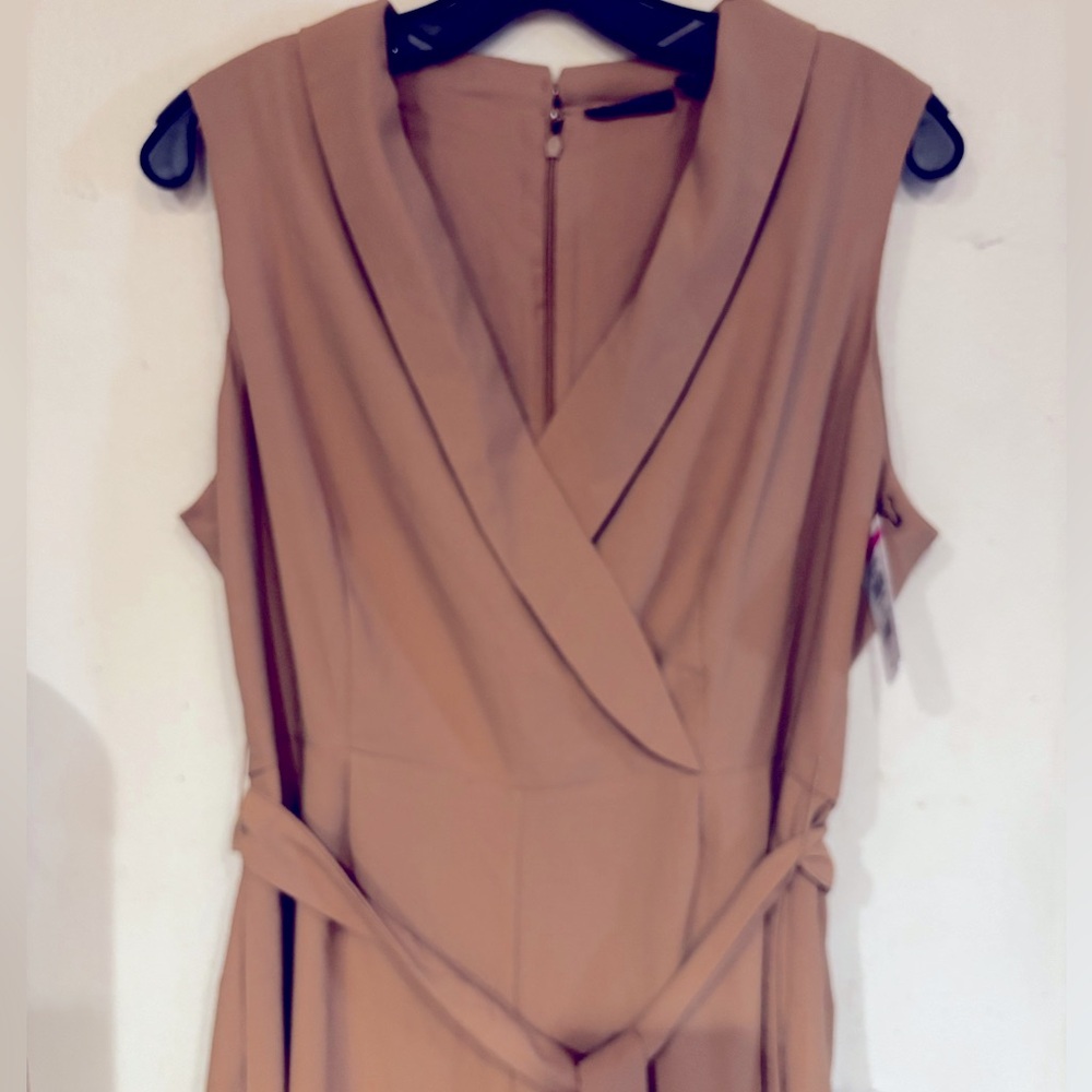 Halogen Tan Sleeveless Dress
